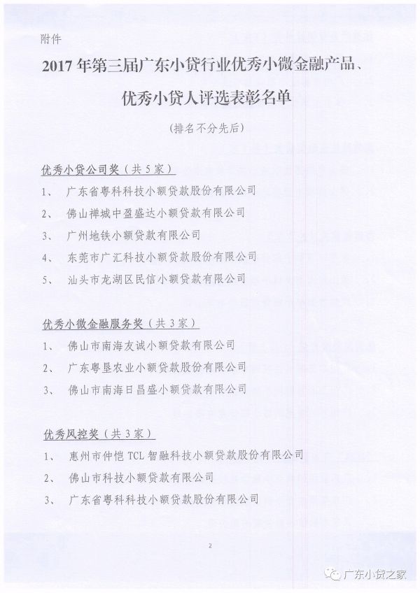 【协会通知】关于表彰“2017年第三届广东小贷行业优秀小微金融产品、优秀小贷人”评选的决定 【协会通知】关于表彰“2017年第三届广东小贷行业优秀小微金融产品、优秀小贷人”评选的决定